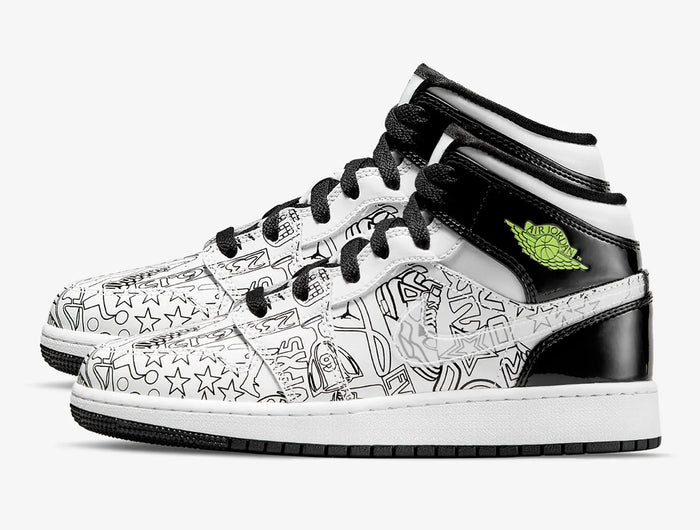 Scarpe da basket Nike Authentic Air Jordan1 Mid AJ1 alte GS DC4099-100 platinumshop