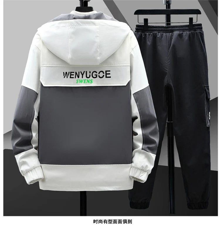 Winter Outfits Men Thick Warm Tracksuit Set Men Fashion Clothing SportswearJacket Pants 2 Piece Fleece Lined Sets