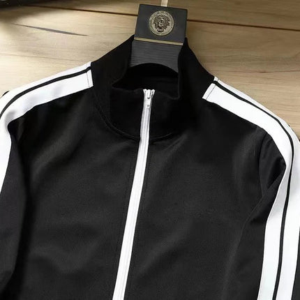 European and American new leisure sports suit men and women high-end fashion space cotton cardigan fashion two-piece large size PlatiNum