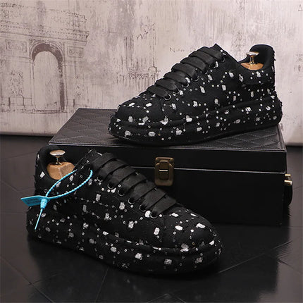 New Fashion Men Embroidery Canvas glitter Loafers Mens Casual Oxford Shoes Wedding Groom Driving Homecoming Business Footwear