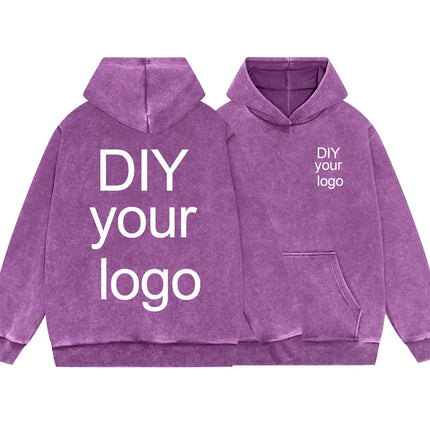 Washed Retro Hoodies 5 Colors 100%Cotton Hoody Customized Personalized Pattern Customization Pullover Team Logo Company Logo