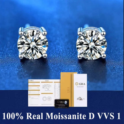 2 certificati GRA orecchini a bottone Moissanite Pass Diamond tester Pen For Men Women 925 Silver 18K Plated Wedding Gemstone platinumshop
