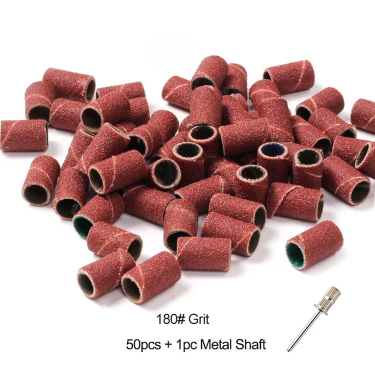 Nail Sanding Ring Bands 80/120/180/240 Grit Electric Manicure Drill Grinding Heads UV Gel Polish Removal Pedicure Abrasive Tools 2028
