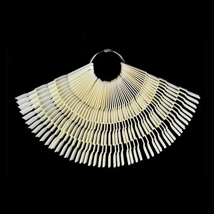 50pcs Set 150 Tips 3 Knots Fan Nail Art Display Swatch Chart UV Gel Polish Practice Color Card Palette Tool 2027