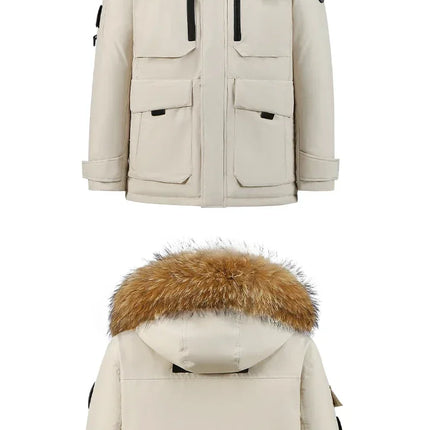 New Winter Mens Hooded Fur Collar Duck Down Coats High Quality Waterproof Coats Fashion Parkas Male Casual Warm Down Jackets