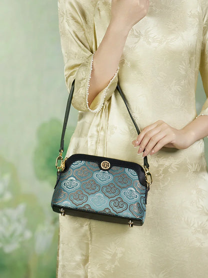 Limited Hot Chinese Style Cow Leather Women Messenger Bag Soft Skin Soft Embroidery Crossbody Bags Purses Royal Stylish #SC1600