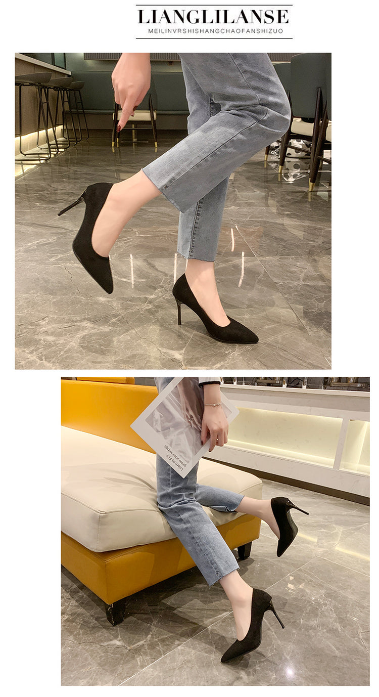 Donne Nuovi Sandali Con Tacco Medio Nero 6-8-10 cm A Punta Tacco Sottile Baotou Banchetto Scarpe Con Tacco Alto Scarpe Da Donna Tacones Mujer