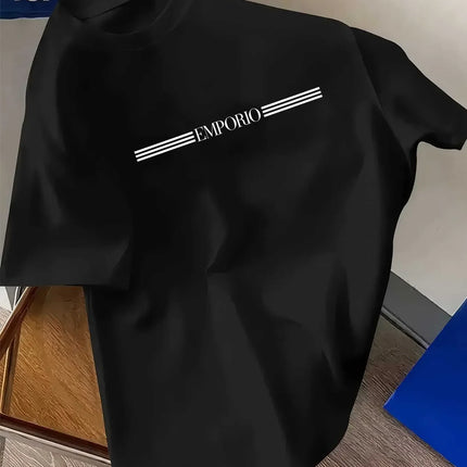 T-shirt da uomo di lusso in cotone 100% puro con stampa logo, a maniche corte, abbigliamento maschile di alta qualità, streetwear