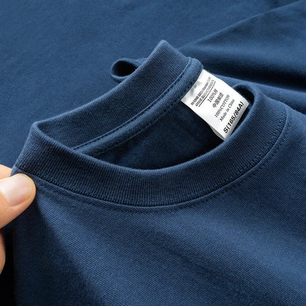 600G Heavy Cotton Short-sleeved T-shirt Men's and Women's Summer Loose Casual Trend Versatile Round Neck Half-sleeved Clothes PlatiNum