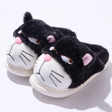 Fluffy Slippers Women House Cute Cartoon Casual Winter Designer Shoes Girls Home Flats Elegant Plush Fashion Footwear Large Size