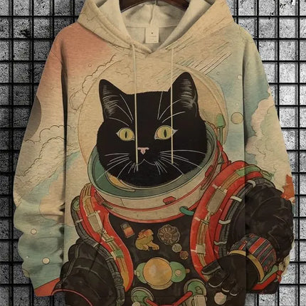 Cartoon Graffiti Cat Pattren Unisex Hoodies Sweatshirt 3D Print Men/Women Tracksuit Coat Harajuku Hoodie Pullover Men's Clothing