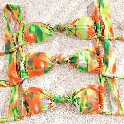 ZRTAK Costume a due pezzi Bikini 2025 Costume da bagno donna Push Up Costume da bagno Bikini sexy Set Costumi da bagno Stampa Beachwear Biquinis solidi platinumshop