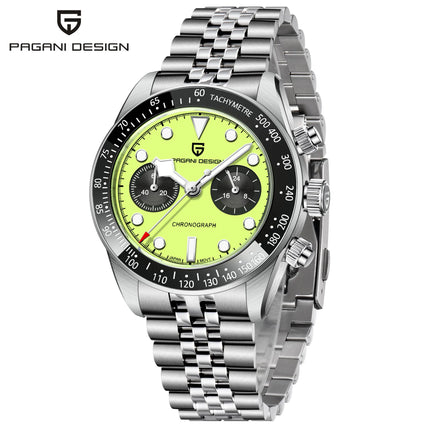 PAGANI DESIGN 2026 Nuovo BB Flamingo Orologio Cronografo Sportivo di Lusso al Quarzo da Uomo con Vetro Zaffiro AR, Impermeabile 100M, Orologio da Polso alla Moda con Cinturino in Acciaio Inossidabile per Uomo, Magazzino Local