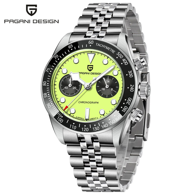 PAGANI DESIGN 2026 Nuovo BB Flamingo Orologio Cronografo Sportivo di Lusso al Quarzo da Uomo con Vetro Zaffiro AR, Impermeabile 100M, Orologio da Polso alla Moda con Cinturino in Acciaio Inossidabile per Uomo, Magazzino Local
