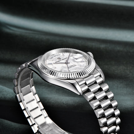 PAGANI DESIGN Nuovo Orologio da Uomo 40mm con Calendario Settimanale, Acciaio Inossidabile, Impermeabile 100M, Vetro Zaffiro AR, Movimento Giapponese di Lusso