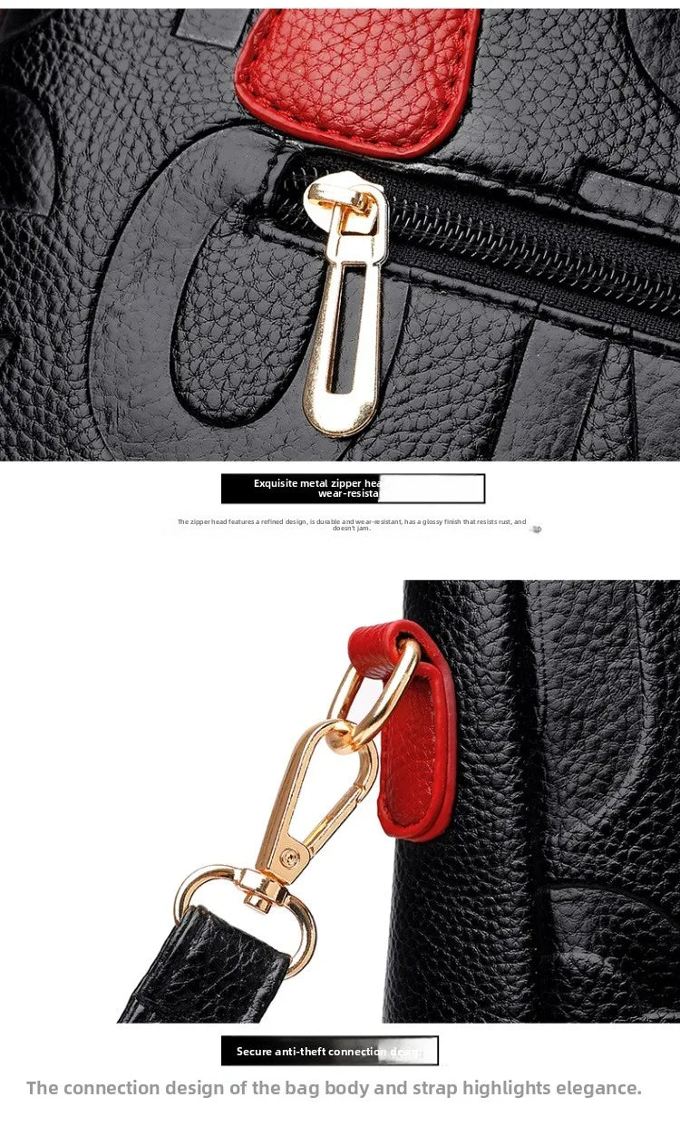 Ladies Large Capacity Leather Shoulder Bag 2025 New Style Urban Simple Tote Bag Women's Single Shoulder Bag Daily Match PlatiNum