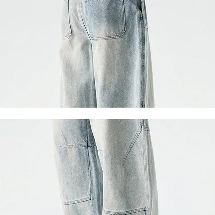 Jeans da Uomo Primavera 2026, Pantaloni in Denim Vintage con Vita Elastica, Jeans Neri da Uomo, Stile Harajuku Hip Hop, Pantaloni Larghi in Cotone Oversize