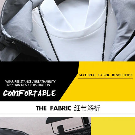 Casual Hooded Jackets And Pants Tracksuit Men's Clothing Sets 2026 Spring Autumn Youth Outdoor Sportswear 2 Pieces Coats Top Set