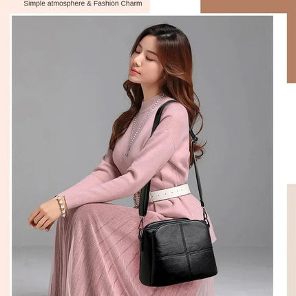 Women's Bags Retro Design Crossbody Bag Trend Quality PU Leather Bucket Shoulder Bags Small Handbags for Women PlatiNum