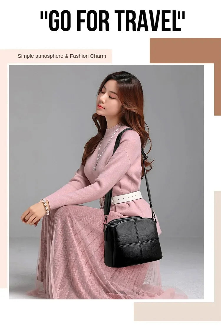 Women's Bags Retro Design Crossbody Bag Trend Quality PU Leather Bucket Shoulder Bags Small Handbags for Women PlatiNum