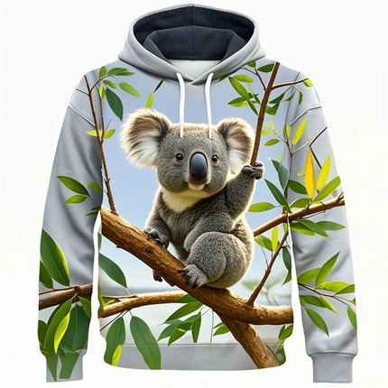 New Cute Koala 3D Print Sweatshirt For Men Women Casual Animal Graphics Pullovers Streetwear Casualfashion Long Sleeve Hoodie