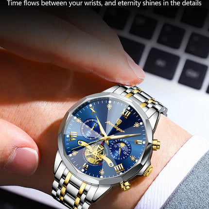 POEDAGAR Orologio da uomo di lusso Top originale impermeabile cronografo luminoso orologio da polso da uomo al quarzo in acciaio inossidabile orologi da uomo Reloj platinumshop