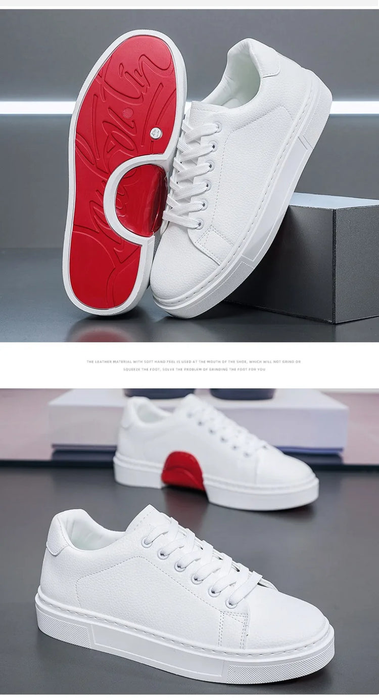 Fashion Men's Sneakers High Quality Leather Casual Shoes Luxury Business Office Shoes Trendy Skateboard Shoes Zapatillas Hombre