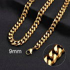 3-11MM Classic Cuban Chain Necklace for Men Women,Silver Black Gold Grey Color Stainless Steel Chains,Basic Punk Jewelry Gift PlatiNum