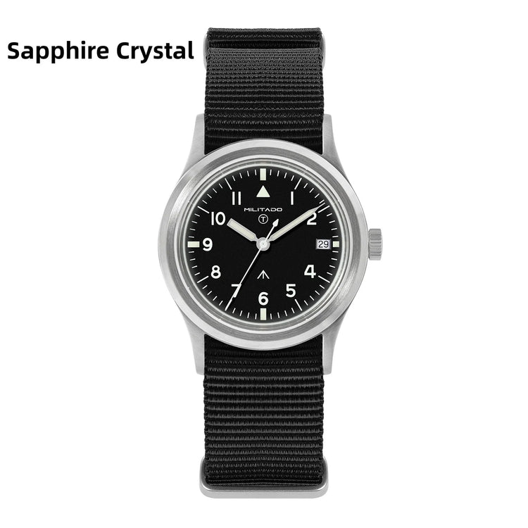 Militado ML14 36mm Orologio VH31 Sweep Secondo Movimento al quarzo Orologio Cristallo di zaffiro Super luminoso BGW9 C3 100m Orologi impermeabili platinumshop