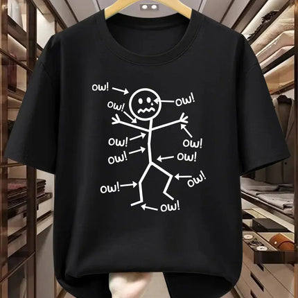 T-shirt Matchmaker Matchmaker Expression Pain Band "Oh!" T-shirt Print Round Neck Summer Comfort Casual Short Sleeve T-shirt