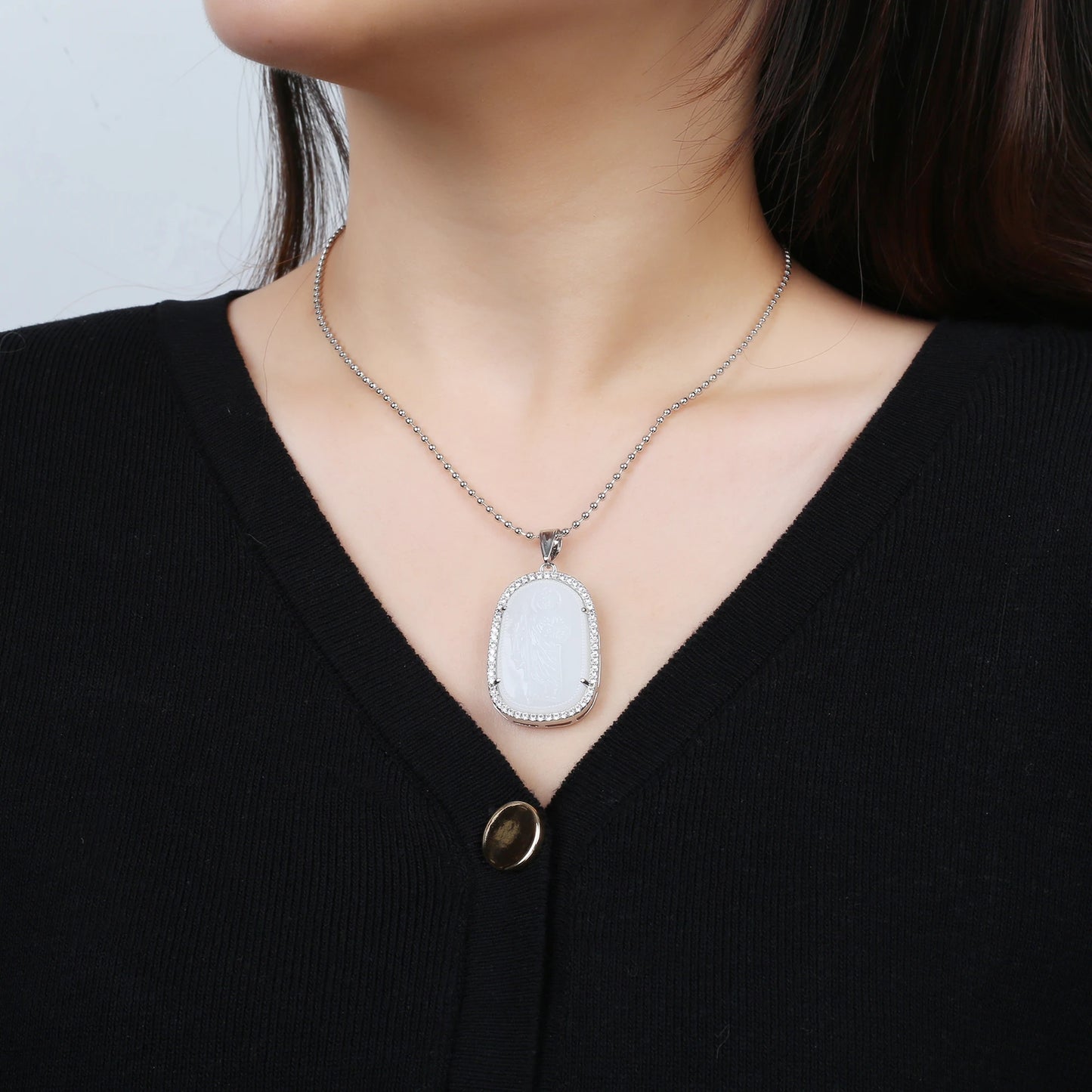 Oro/argento vendita calda stile religioso placcato oro St. Jude zircone collana pendente personalizzato per uomo donna regalo gioielli festa