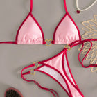 XS - L Halter Mini Micro Perizoma Bikini Donna Costumi da bagno Costume da bagno femminile Bikini a due pezzi Costume da bagno imbottito Costume da bagno V7595 PlatiNum