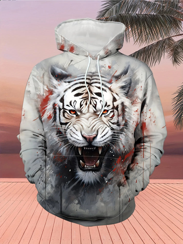 Animal Wolf Tiger 3D Print Hoodies Men Women Fashion Streetwear Hooded Sweatshirts Oversized Hoodie Pullovers Tops Man Clothing