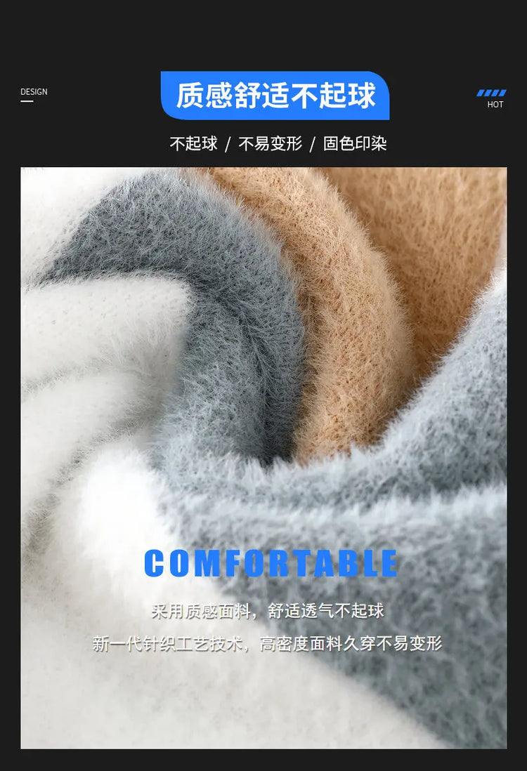 Sweaters men 2025 Winter Letter pattern thick sweater men Student youth sweaters autumn Men's wool pullovers full size S-3XL