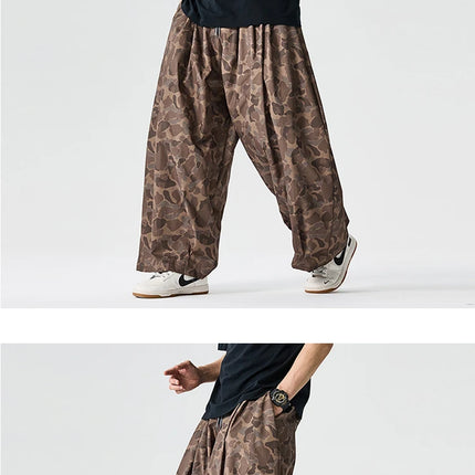 Pantaloni cargo mimetici uomo pantaloni Harem casual oversize da strada uomo pantaloni larghi Harajuku per sport all'aria aperta pantaloni a gamba larga da uomo streetwear