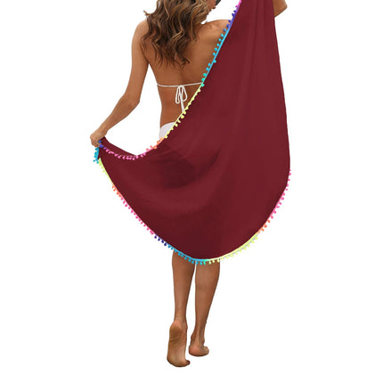 Sarong da Spiaggia per Donna, Sexy Copricostume in Rete Trasparente con Frange Colorate platinumshop