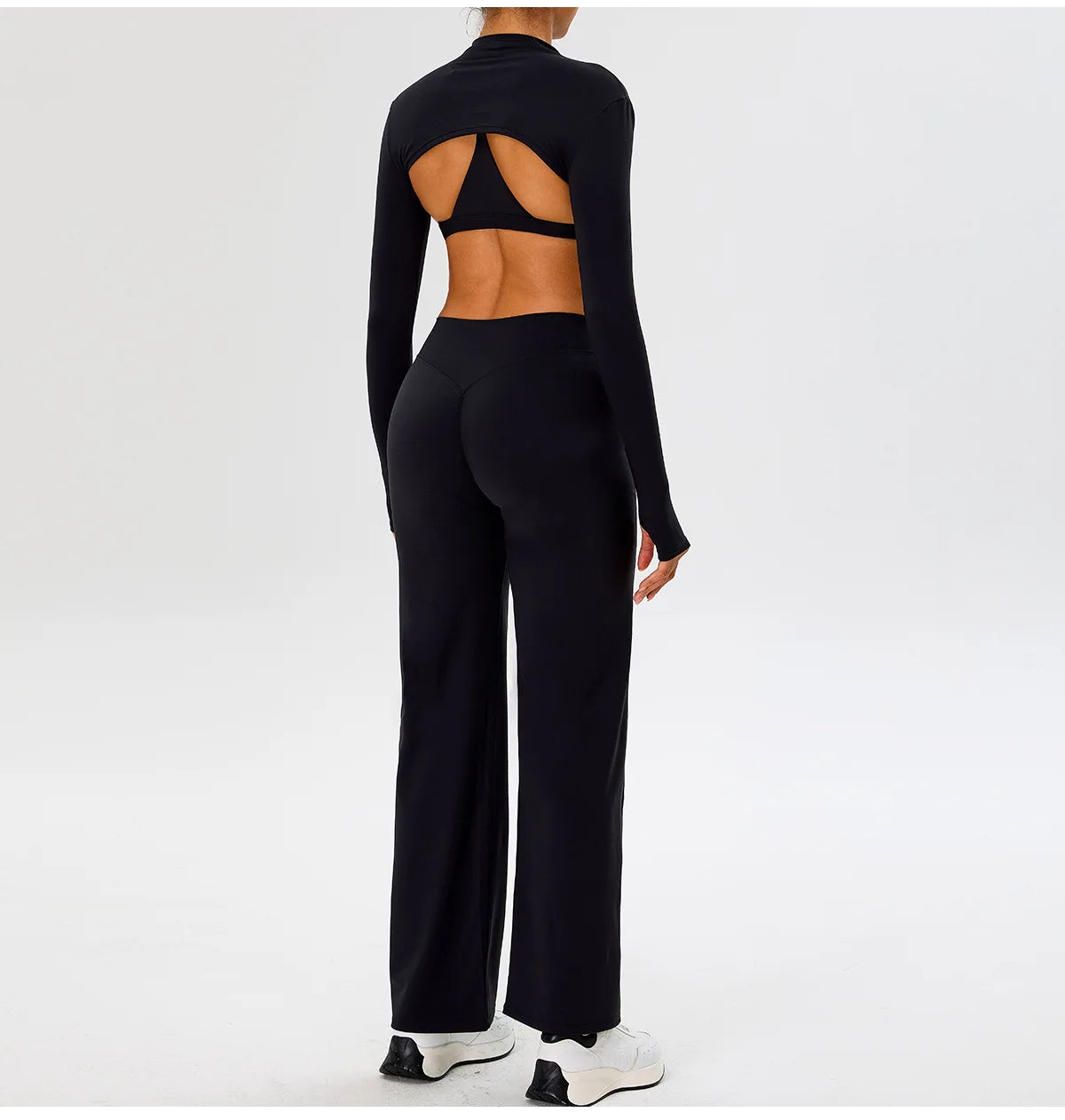 Women High Waist Wide Leg Pants Leggings Tights Fitness Bell-bottoms Yoga Elastic Leggings Push Up Gym Workout Flared Pants