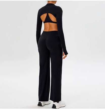 Women High Waist Wide Leg Pants Leggings Tights Fitness Bell-bottoms Yoga Elastic Leggings Push Up Gym Workout Flared Pants