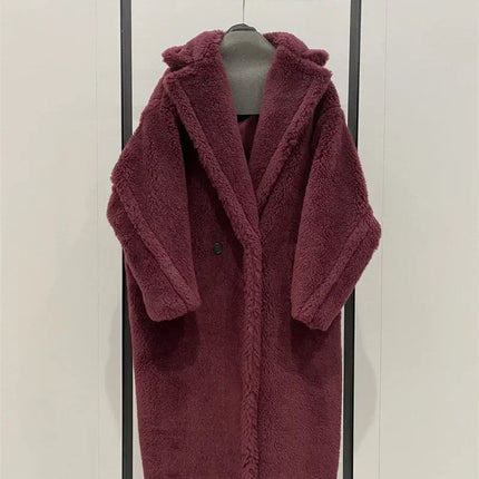 Max Teddy Coat 62% Alpaca 26% Wool 12% Silk Coat Winter Thicken Women's Coat