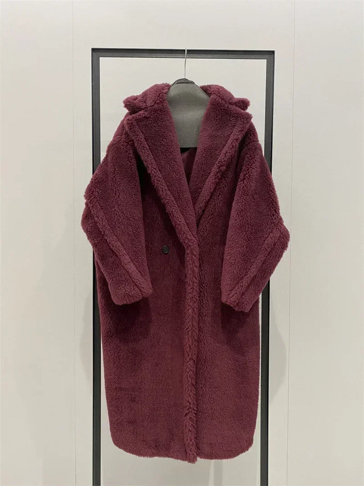 Max Teddy Coat 62% Alpaca 26% Wool 12% Silk Coat Winter Thicken Women's Coat