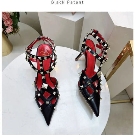 Nuovi Sandali con Tacco Alto e Borchie Primavera/Estate 2026, Sandali a Punta con Tacco Sottile, Scarpe Singole con Borchie platinumshop