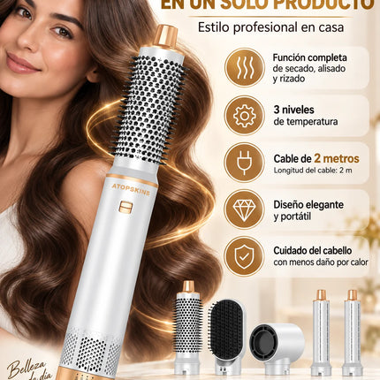 UKLISS 5-in-1 White Hair Dryer 1000W Negative Ion Styling Hair Care Professional Grade Salon Quality for Beautiful Hair