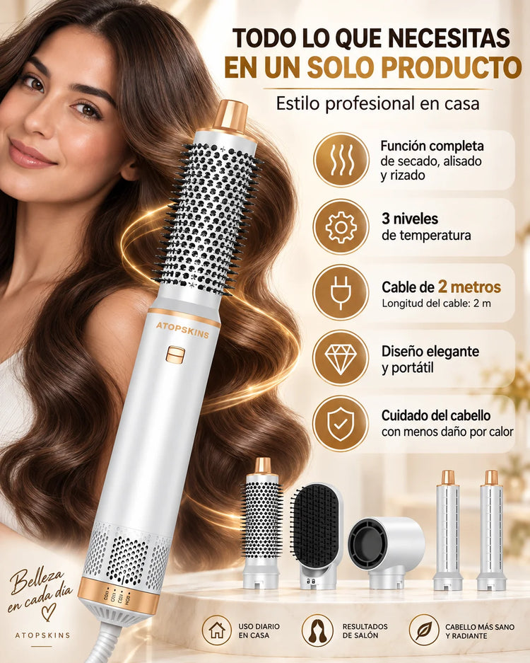 UKLISS 5-in-1 White Hair Dryer 1000W Negative Ion Styling Hair Care Professional Grade Salon Quality for Beautiful Hair