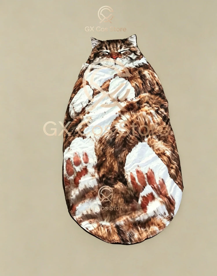 Giant Animal Sleeping Bag Comfortable Soft Warm Plush Bag Washable Cute Cat Envelope Sleeping Bag for Adults Winter Outdoor Use