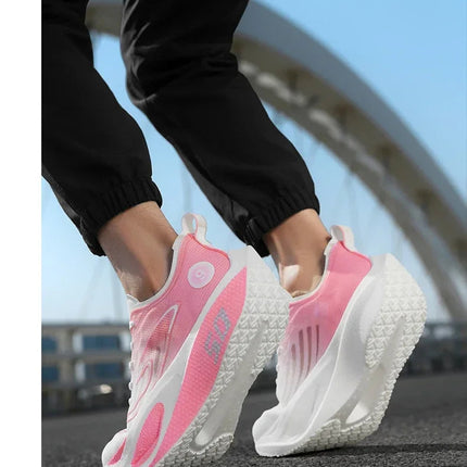 Unisex 2025 Full Carbon Plate Running Shoes Professional Marathon Racing Lightweight Bounce Cushion Breathable Sports Sneakers PlatiNum
