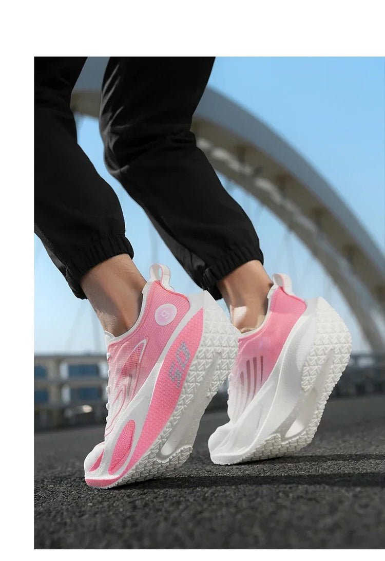 Unisex 2025 Full Carbon Plate Running Shoes Professional Marathon Racing Lightweight Bounce Cushion Breathable Sports Sneakers PlatiNum