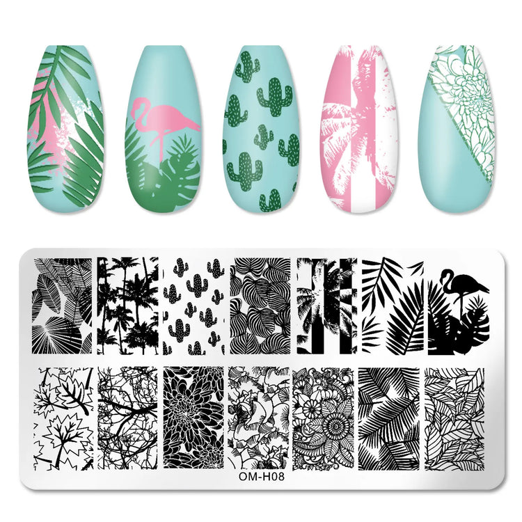 Nail Art Templates Stamping Plate Design Flower Leaf Butterfly Christmas Lace Stamp Templates Plates Image Manicure Accessories
