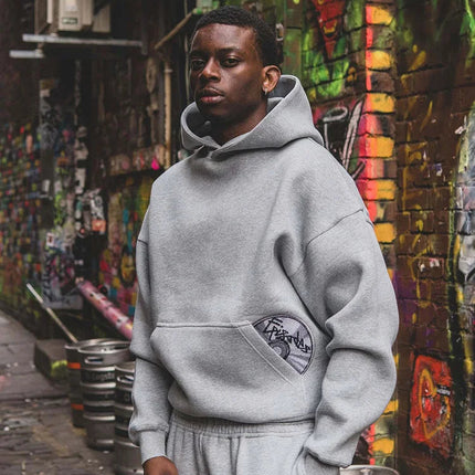 2026 Trendy High Street Retro Casual Streetwear Men's Sports Suit Y2K Harajuku Embroidered Hoodie men Hip-hop Loose Sweatpants PlatiNum