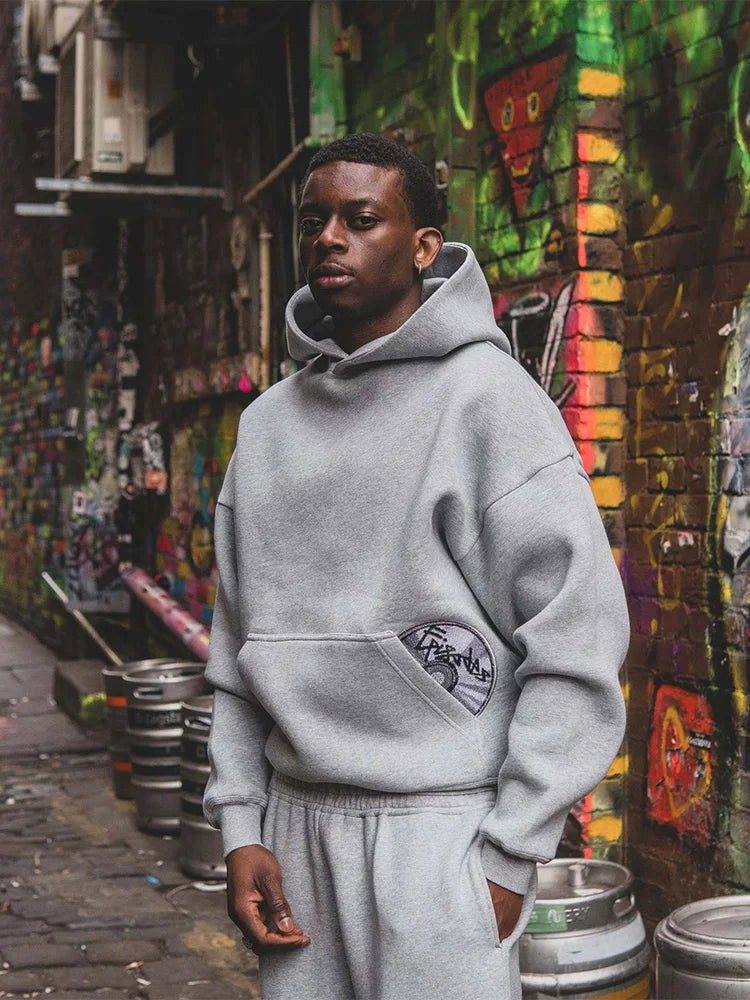 2026 Trendy High Street Retro Casual Streetwear Men's Sports Suit Y2K Harajuku Embroidered Hoodie men Hip-hop Loose Sweatpants PlatiNum
