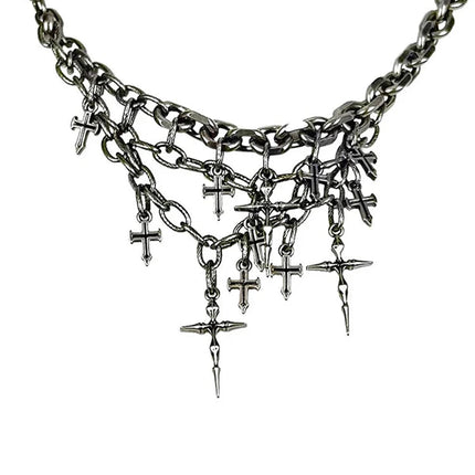 Set di Gioielli Punk Rock per Donne e Uomini, Collane e Anelli con Ciondolo a Croce Gotica, Collezione di Accessori Gioiello Audaci platinumshop